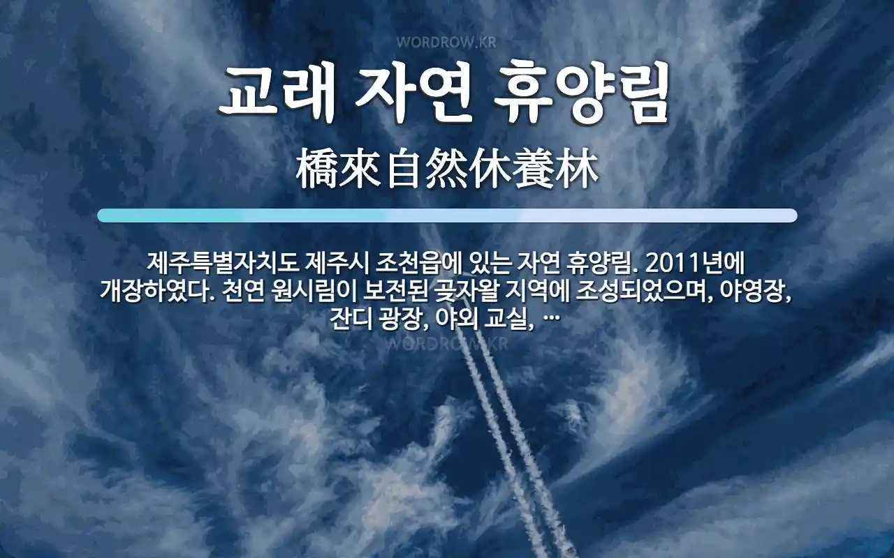 교래자연휴양림 야영장