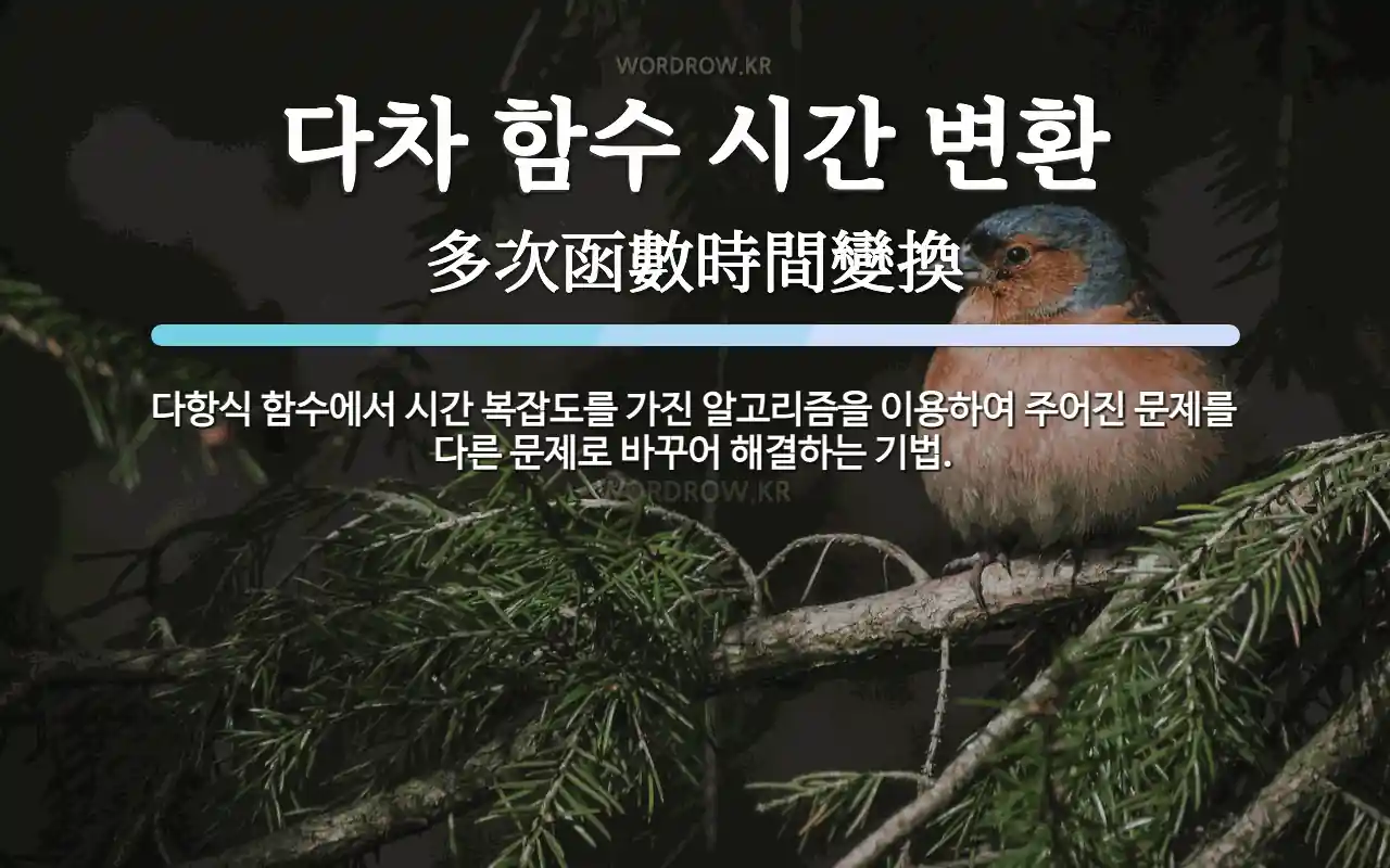 다차 함수 시간 변환 뜻: 다항식 함수에서 시간 복잡도를 가진 알고리즘을 이용하여 주어진 문제를 다른 문제로 바꾸어