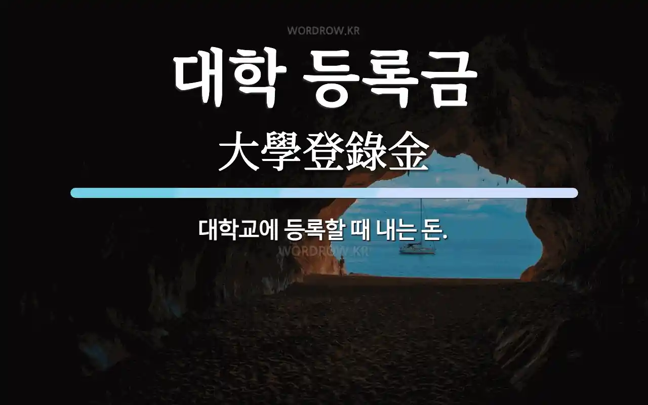대학 등록금 뜻: 대학교에 등록할 때 내는 돈. 대학 등록금 뜻: 대학교에 등록할 때 내는 돈.