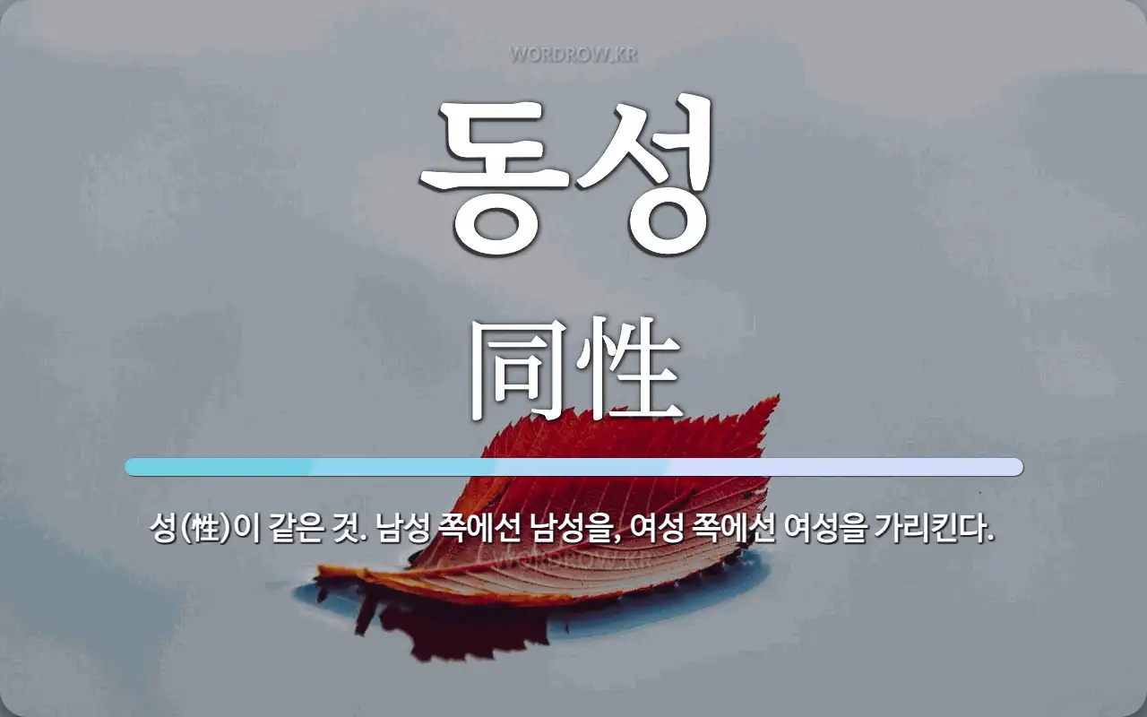 동성 뜻: 성(性)이 같은 것. 남성 쪽에선 남성을, 여성 쪽에선 여성을 가리킨다. 동성 뜻: 성(性)이 같은 것. 남성 쪽에선 남성을, 여성 쪽에선 여성을 가리킨다.
