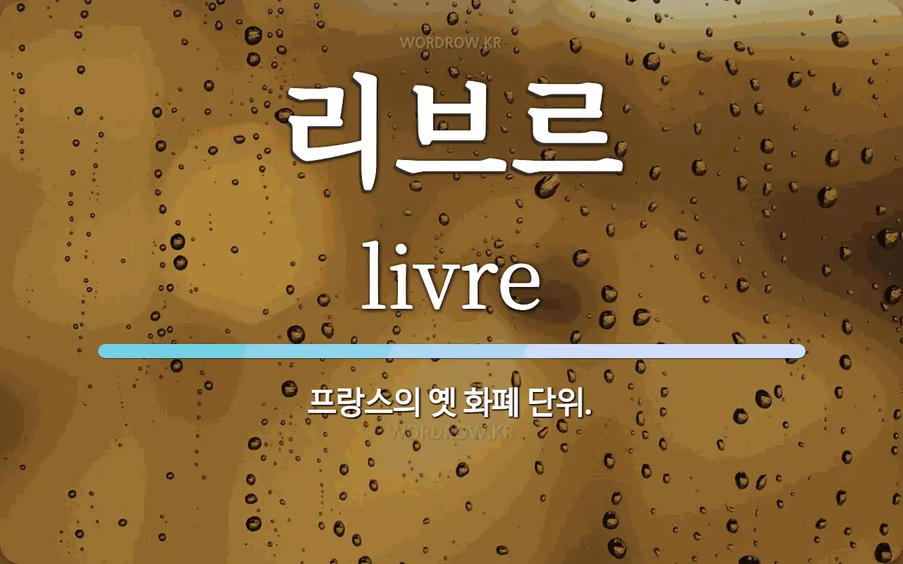 리브르 뜻: 프랑스의 옛 화폐 단위.