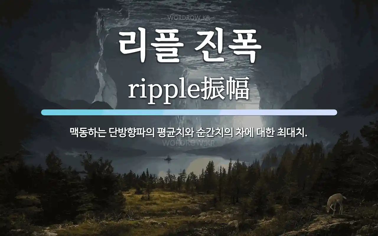 리플 진폭 뜻: 맥동하는 단방향파의 평균치와 순간치의 차에 대한 최대치.