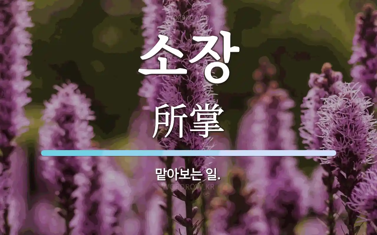 소장 뜻: 맡아보는 일.
