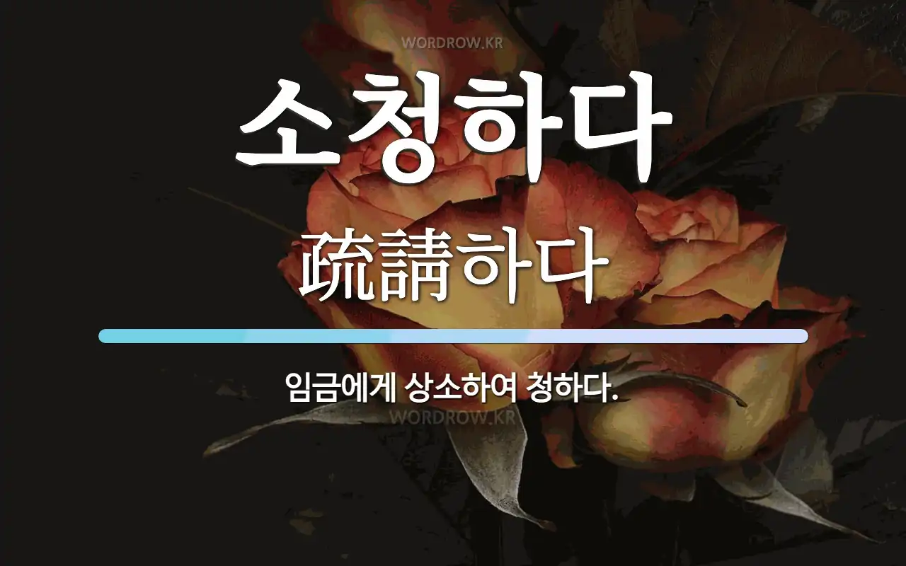 소청하다 뜻: 임금에게 상소하여 청하다.