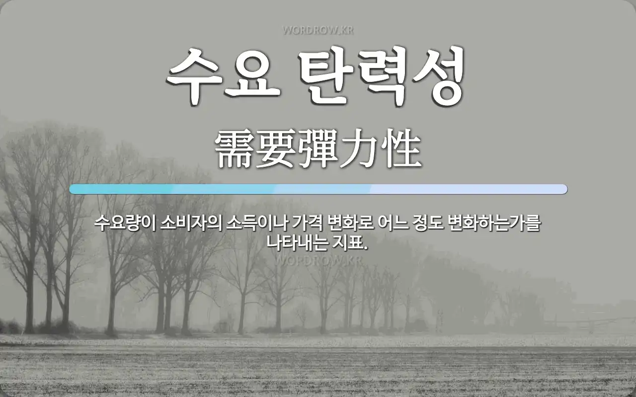 수요 탄력성 뜻: 수요량이 소비자의 소득이나 가격 변화로 어느 정도 변화하는가를 나타내는 지표.