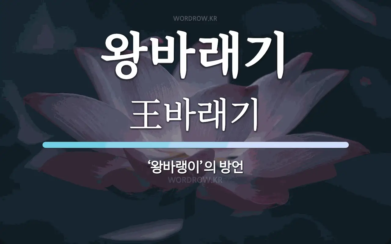 왕바래기 뜻: ‘왕바랭이’의 방언