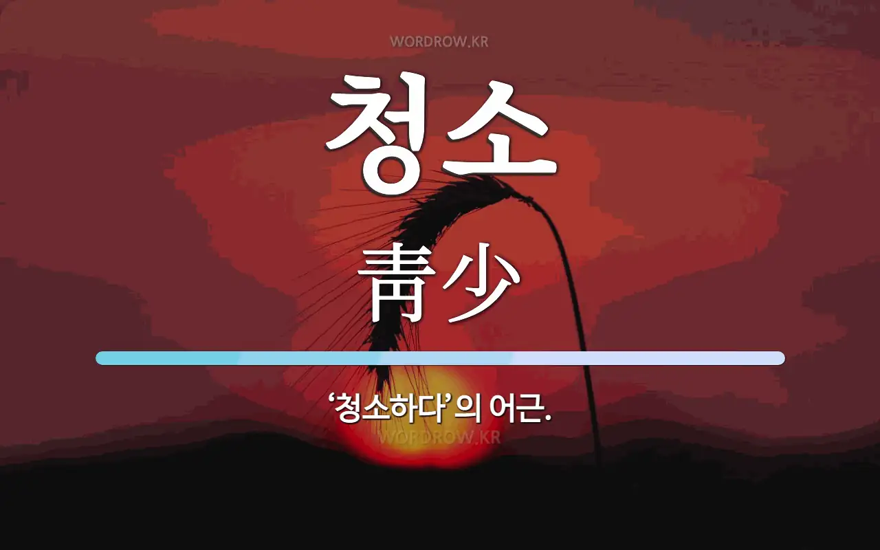 청소 뜻: ‘청소하다’의 어근.