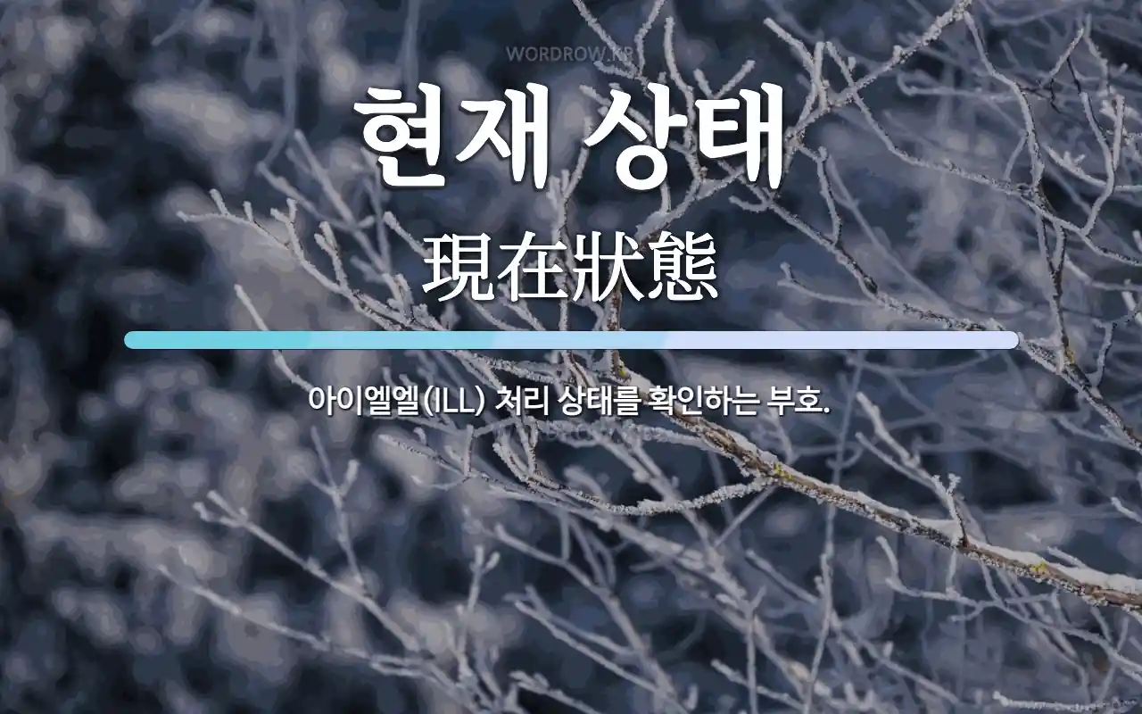 현재 상태 뜻: 아이엘엘(ILL) 처리 상태를 확인하는 부호.