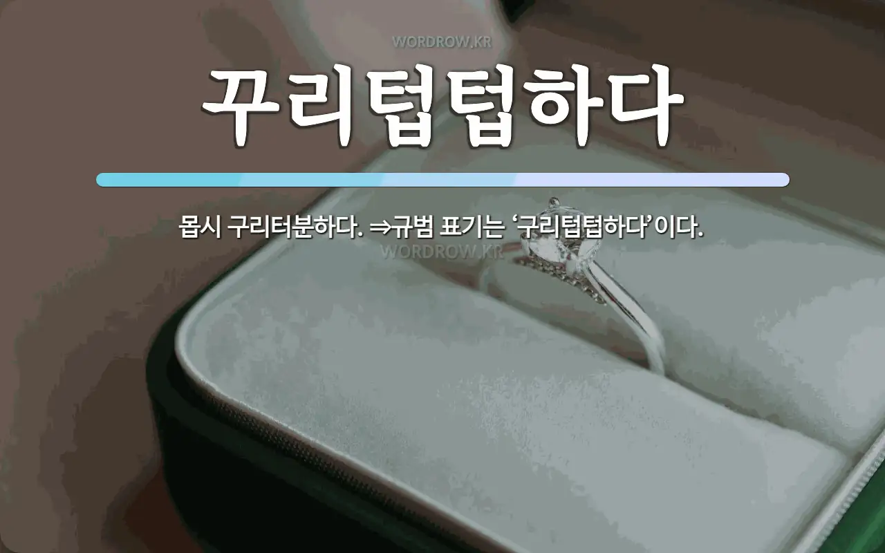 꾸리텁텁하다 뜻