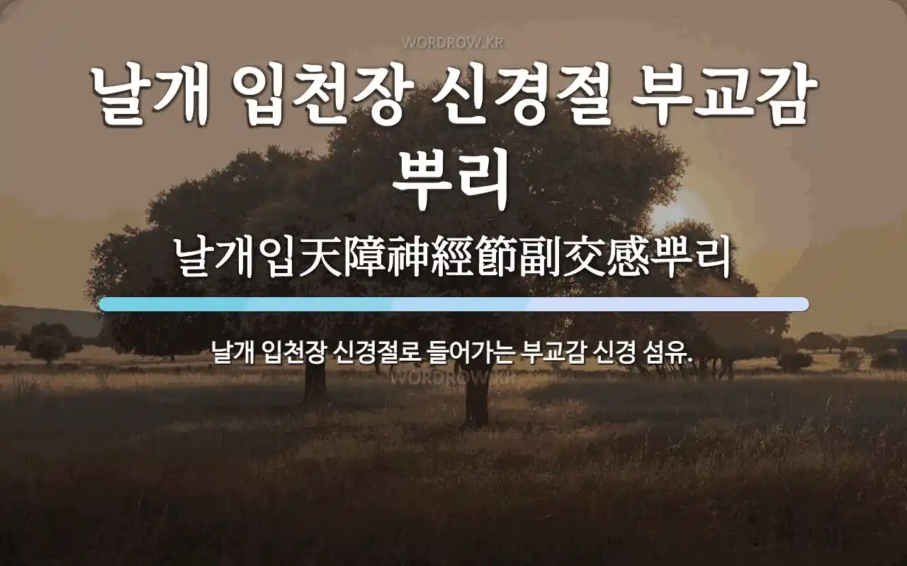 날개 입천장 신경절 부교감 뿌리 뜻