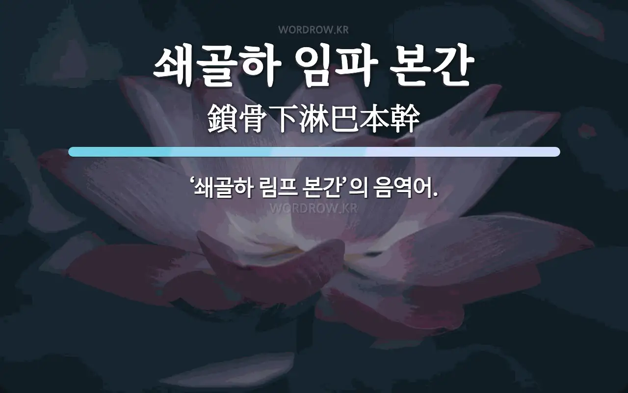 쇄골하 임파 본간 뜻