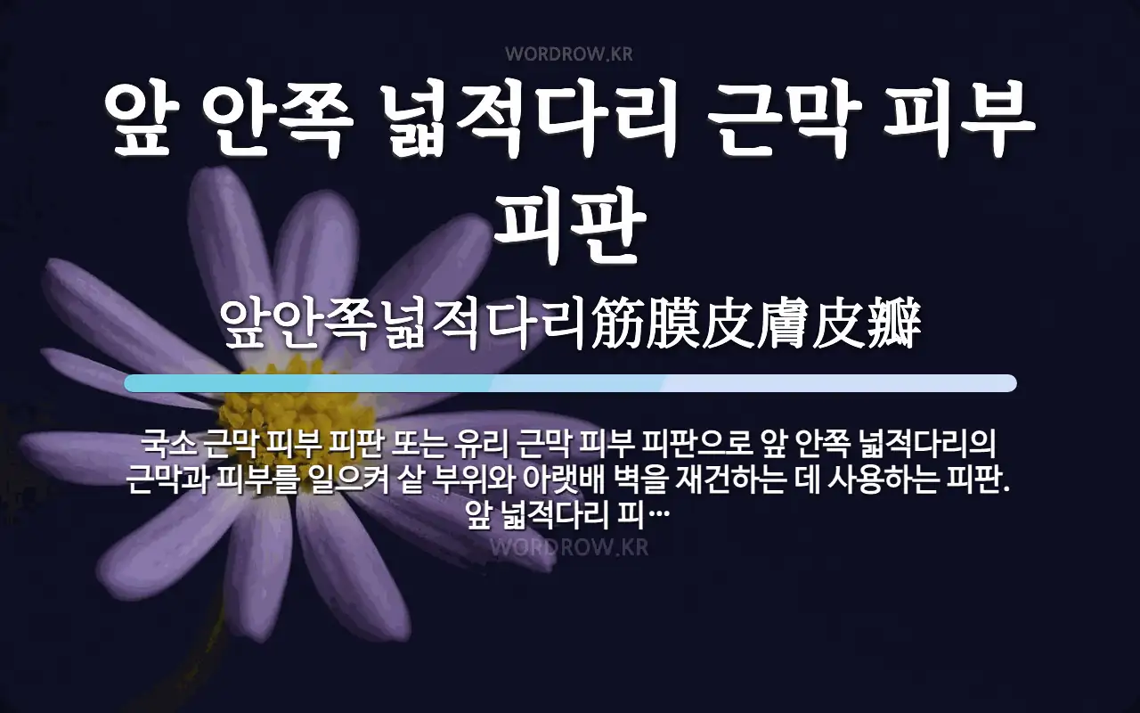 앞 안쪽 넓적다리 근막 피부 피판 뜻