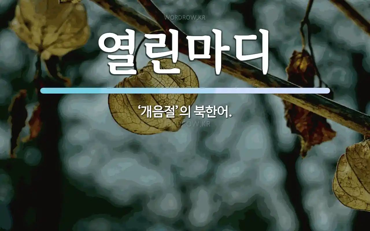 열린마디 뜻